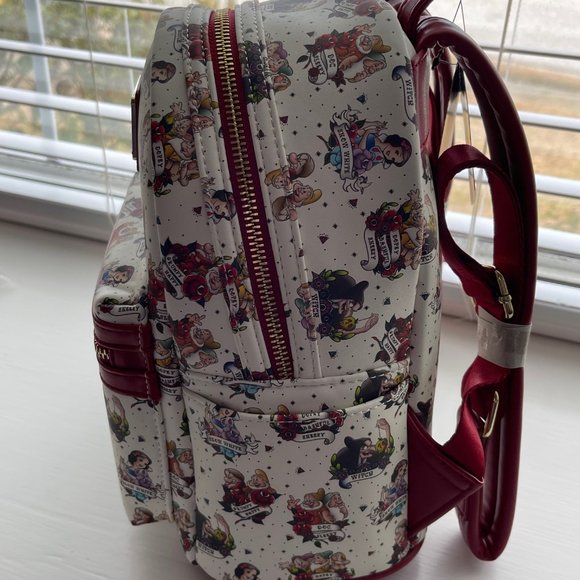 Loungefly Disney Snow White and the Seven Dwarfs Tattoo Mini Backpack New - Picture 4 of 9